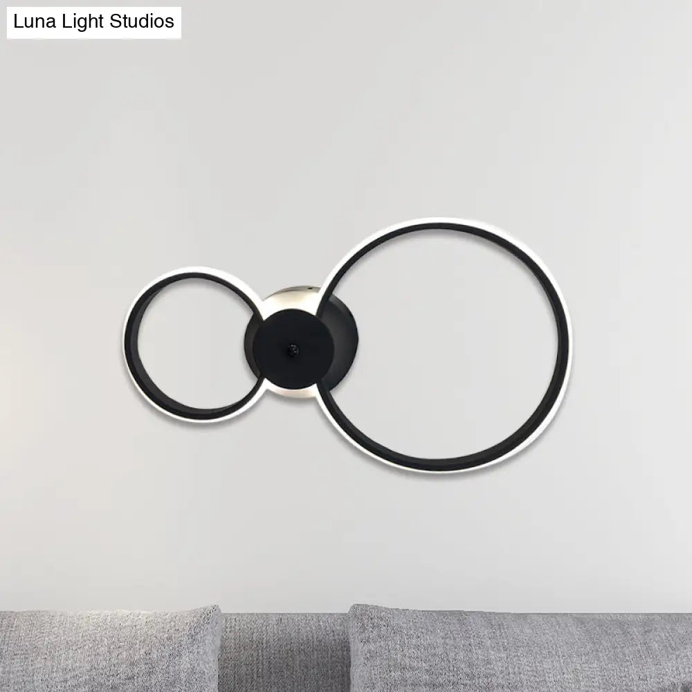 DecorBites™ Modern LED Hoop Wall Lamp with Acrylic Lighting - Black/White, 2/3 Lights in Warm/White/Second Gear