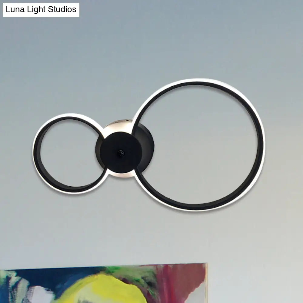 DecorBites™ Modern LED Hoop Wall Lamp with Acrylic Lighting - Black/White, 2/3 Lights in Warm/White/Second Gear