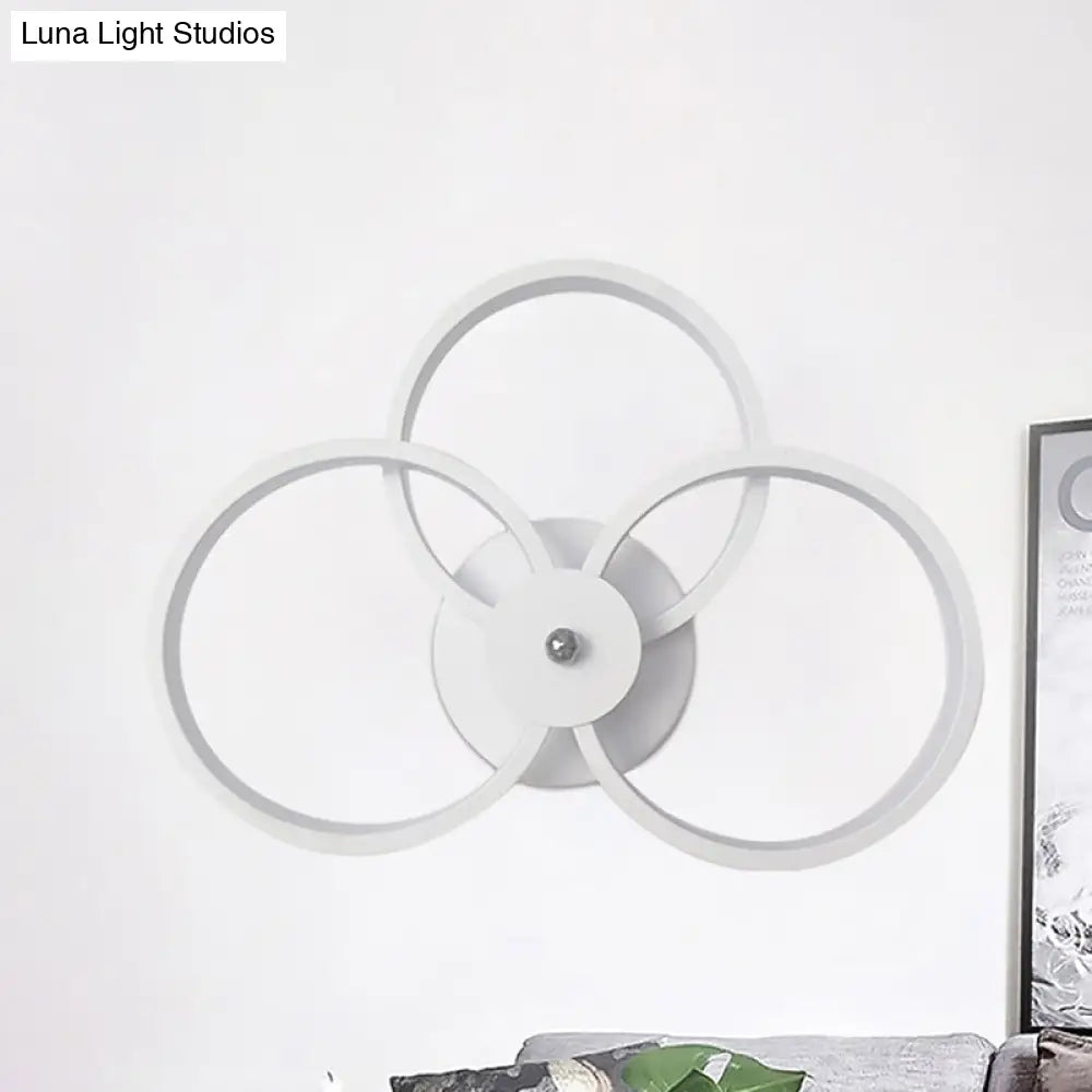 DecorBites™ Modern LED Hoop Wall Lamp with Acrylic Lighting - Black/White, 2/3 Lights in Warm/White/Second Gear