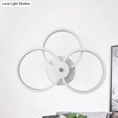 DecorBites™ Modern LED Hoop Wall Lamp with Acrylic Lighting - Black/White, 2/3 Lights in Warm/White/Second Gear