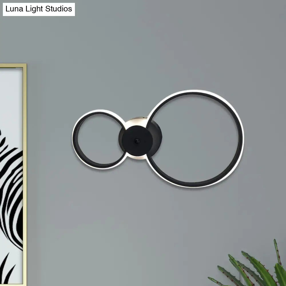 DecorBites™ Modern LED Hoop Wall Lamp with Acrylic Lighting - Black/White, 2/3 Lights in Warm/White/Second Gear