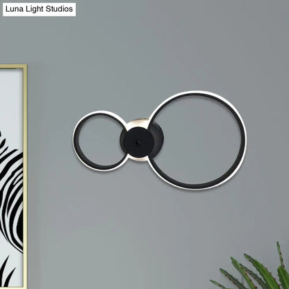 DecorBites™ Modern LED Hoop Wall Lamp with Acrylic Lighting - Black/White, 2/3 Lights in Warm/White/Second Gear