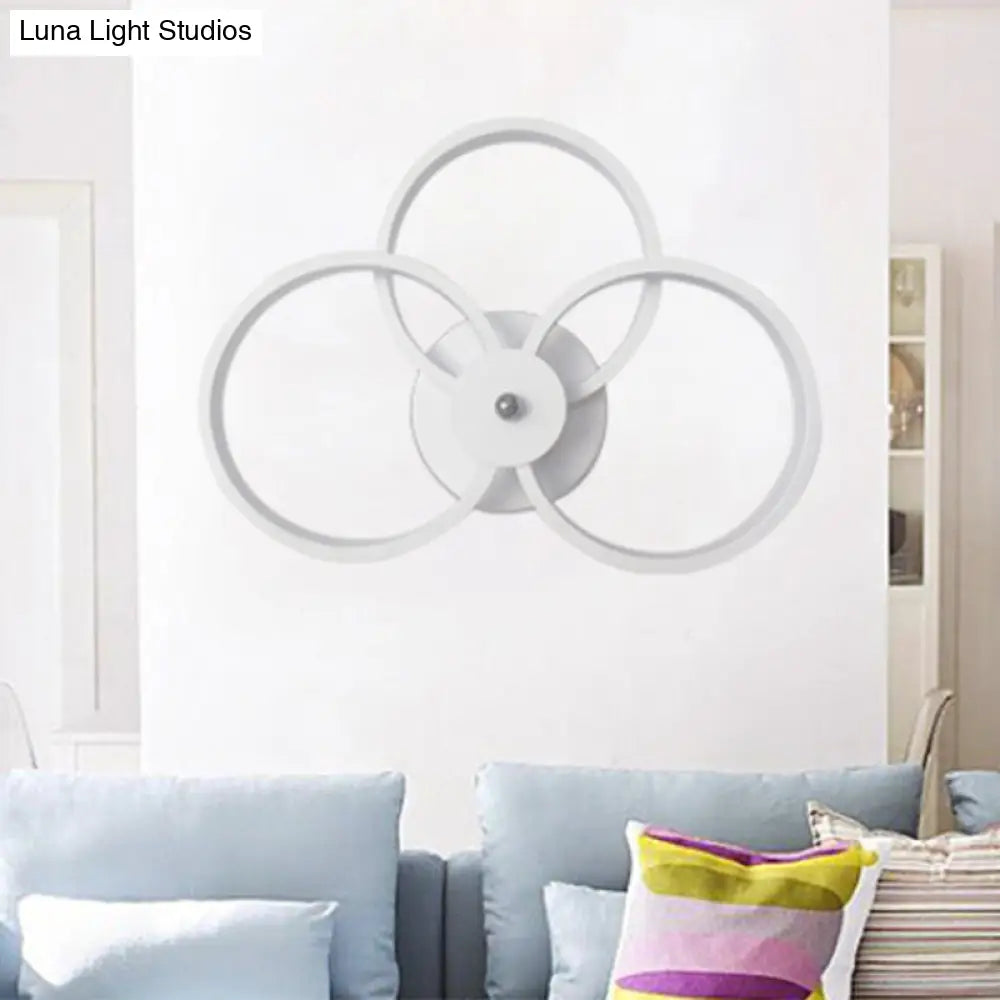 DecorBites™ Modern LED Hoop Wall Lamp with Acrylic Lighting - Black/White, 2/3 Lights in Warm/White/Second Gear