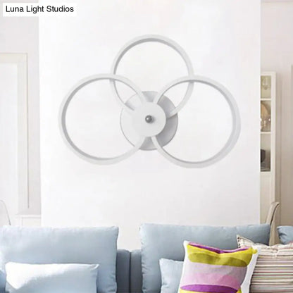 DecorBites™ Modern LED Hoop Wall Lamp with Acrylic Lighting - Black/White, 2/3 Lights in Warm/White/Second Gear