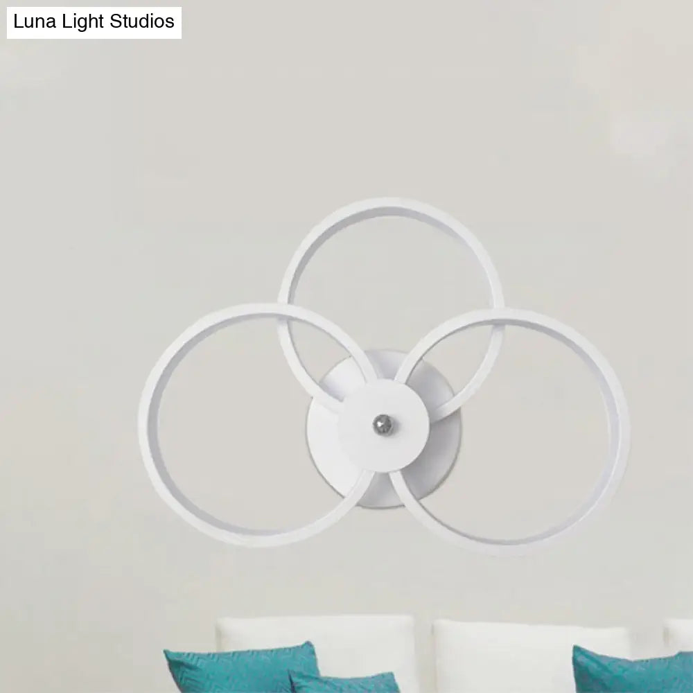 DecorBites™ Modern LED Hoop Wall Lamp with Acrylic Lighting - Black/White, 2/3 Lights in Warm/White/Second Gear