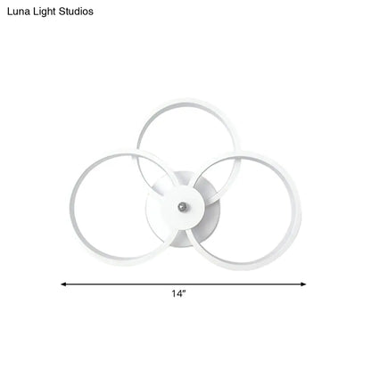 DecorBites™ Modern LED Hoop Wall Lamp with Acrylic Lighting - Black/White, 2/3 Lights in Warm/White/Second Gear