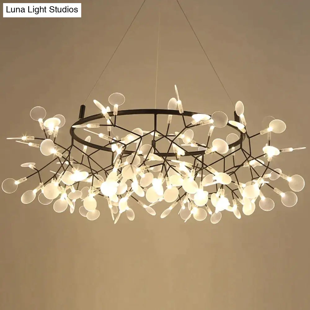DecorBites™ Modern LED Lamp Firefly Tree Branch Leaf Pendant Light Round Flower Suspension Lamps
