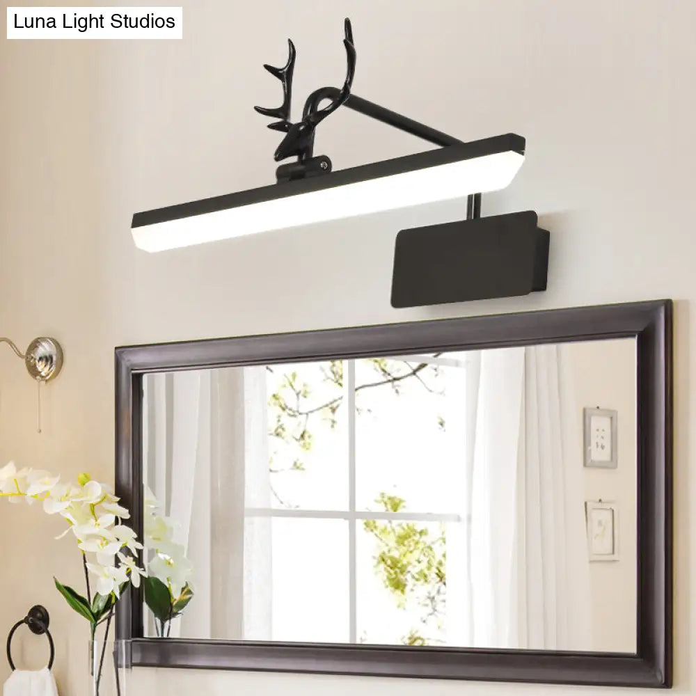 DecorBites™ Modern LED Metal Vanity Wall Lamp with Antlers Arm in White/Natural Light - 17"/20.5"/28" Wide
