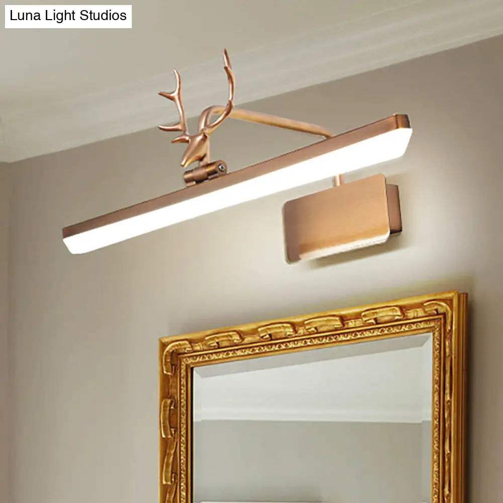 DecorBites™ Modern LED Metal Vanity Wall Lamp with Antlers Arm in White/Natural Light - 17"/20.5"/28" Wide