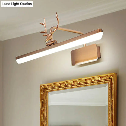 DecorBites™ Modern LED Metal Vanity Wall Lamp with Antlers Arm in White/Natural Light - 17"/20.5"/28" Wide