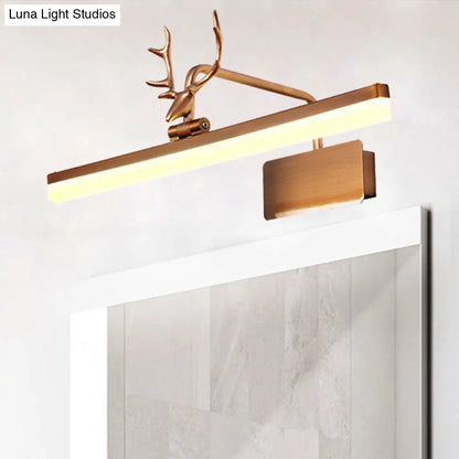 DecorBites™ Modern LED Metal Vanity Wall Lamp with Antlers Arm in White/Natural Light - 17"/20.5"/28" Wide