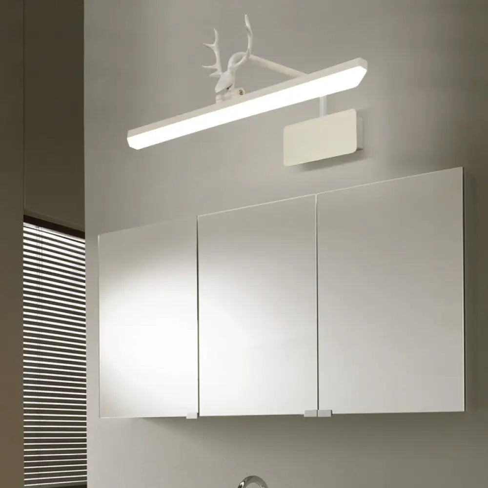 DecorBites™ Modern LED Metal Vanity Wall Lamp with Antlers Arm in White/Natural Light - 17"/20.5"/28" Wide
