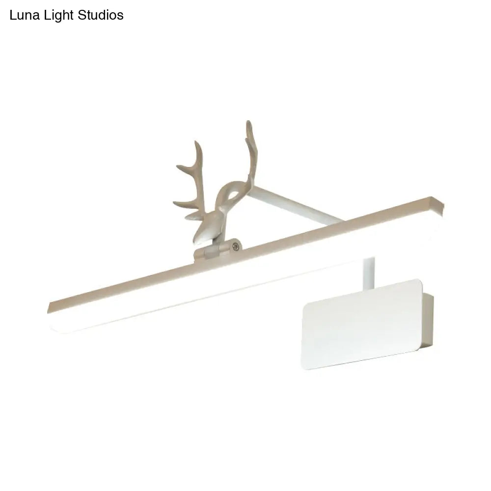 DecorBites™ Modern LED Metal Vanity Wall Lamp with Antlers Arm in White/Natural Light - 17"/20.5"/28" Wide