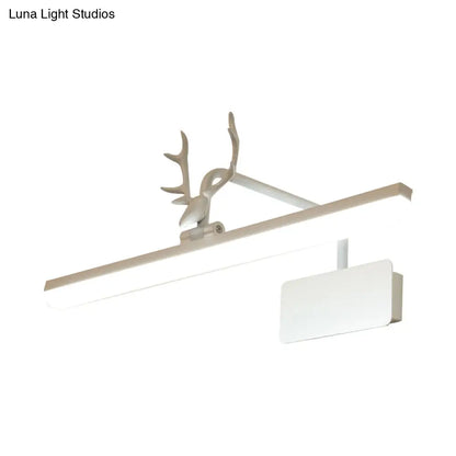 DecorBites™ Modern LED Metal Vanity Wall Lamp with Antlers Arm in White/Natural Light - 17"/20.5"/28" Wide