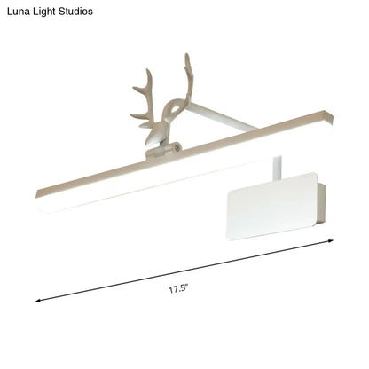 DecorBites™ Modern LED Metal Vanity Wall Lamp with Antlers Arm in White/Natural Light - 17"/20.5"/28" Wide