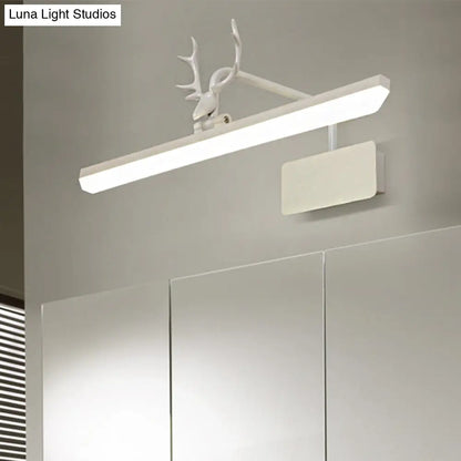 DecorBites™ Modern LED Metal Vanity Wall Lamp with Antlers Arm in White/Natural Light - 17"/20.5"/28" Wide