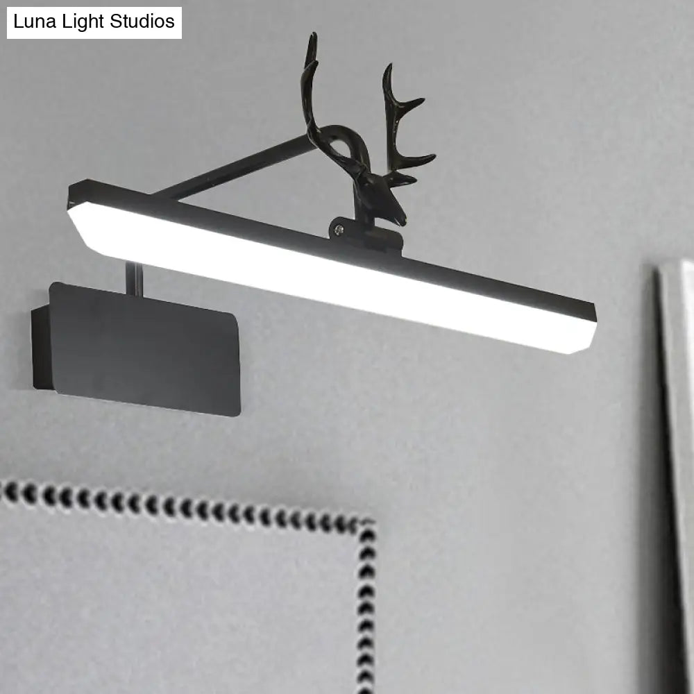 DecorBites™ Modern LED Metal Vanity Wall Lamp with Antlers Arm in White/Natural Light - 17"/20.5"/28" Wide