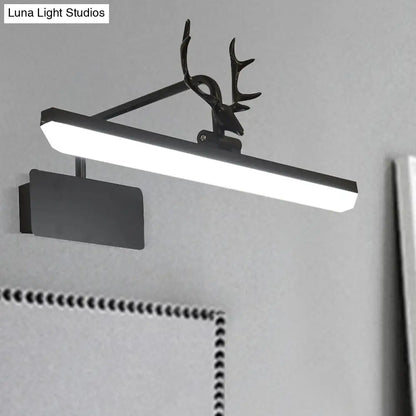 DecorBites™ Modern LED Metal Vanity Wall Lamp with Antlers Arm in White/Natural Light - 17"/20.5"/28" Wide