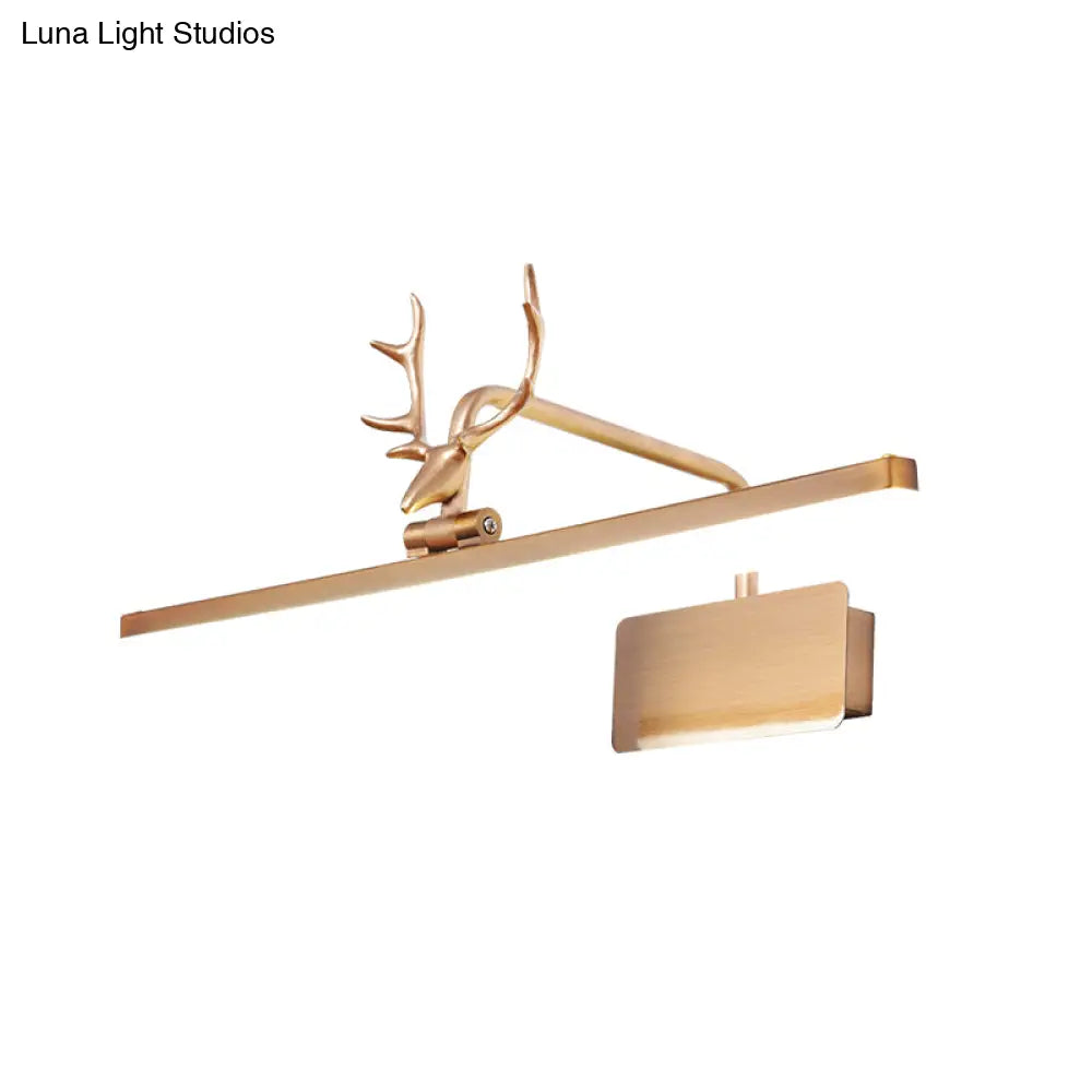 DecorBites™ Modern LED Metal Vanity Wall Lamp with Antlers Arm in White/Natural Light - 17"/20.5"/28" Wide