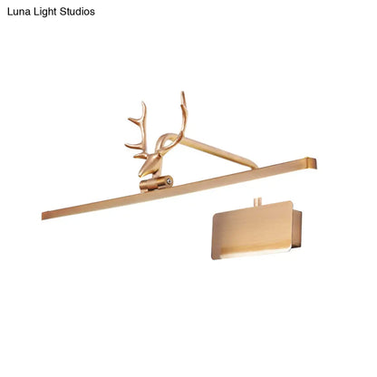 DecorBites™ Modern LED Metal Vanity Wall Lamp with Antlers Arm in White/Natural Light - 17"/20.5"/28" Wide