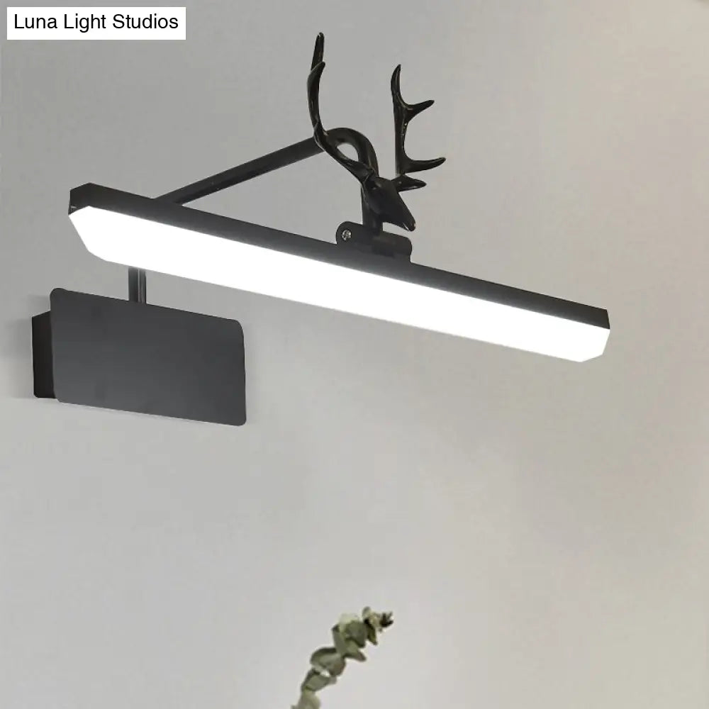 DecorBites™ Modern LED Metal Vanity Wall Lamp with Antlers Arm in White/Natural Light - 17"/20.5"/28" Wide