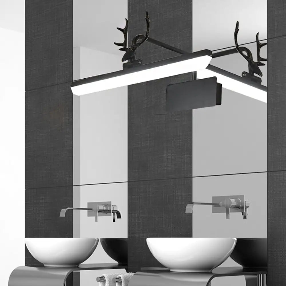 DecorBites™ Modern LED Metal Vanity Wall Lamp with Antlers Arm in White/Natural Light - 17"/20.5"/28" Wide