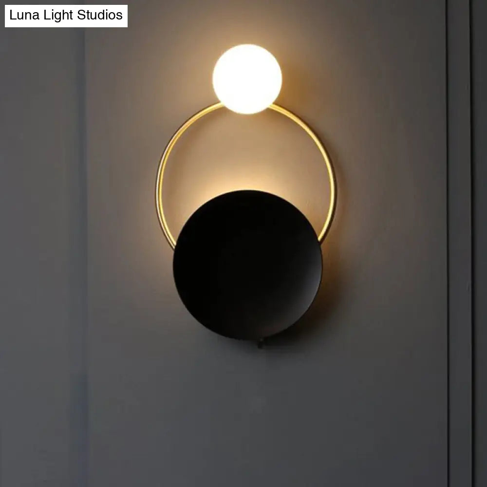 DecorBites™ Modern LED Metal Wall Mounted Wall Light Fixture in Black with White/Yellow Lighting