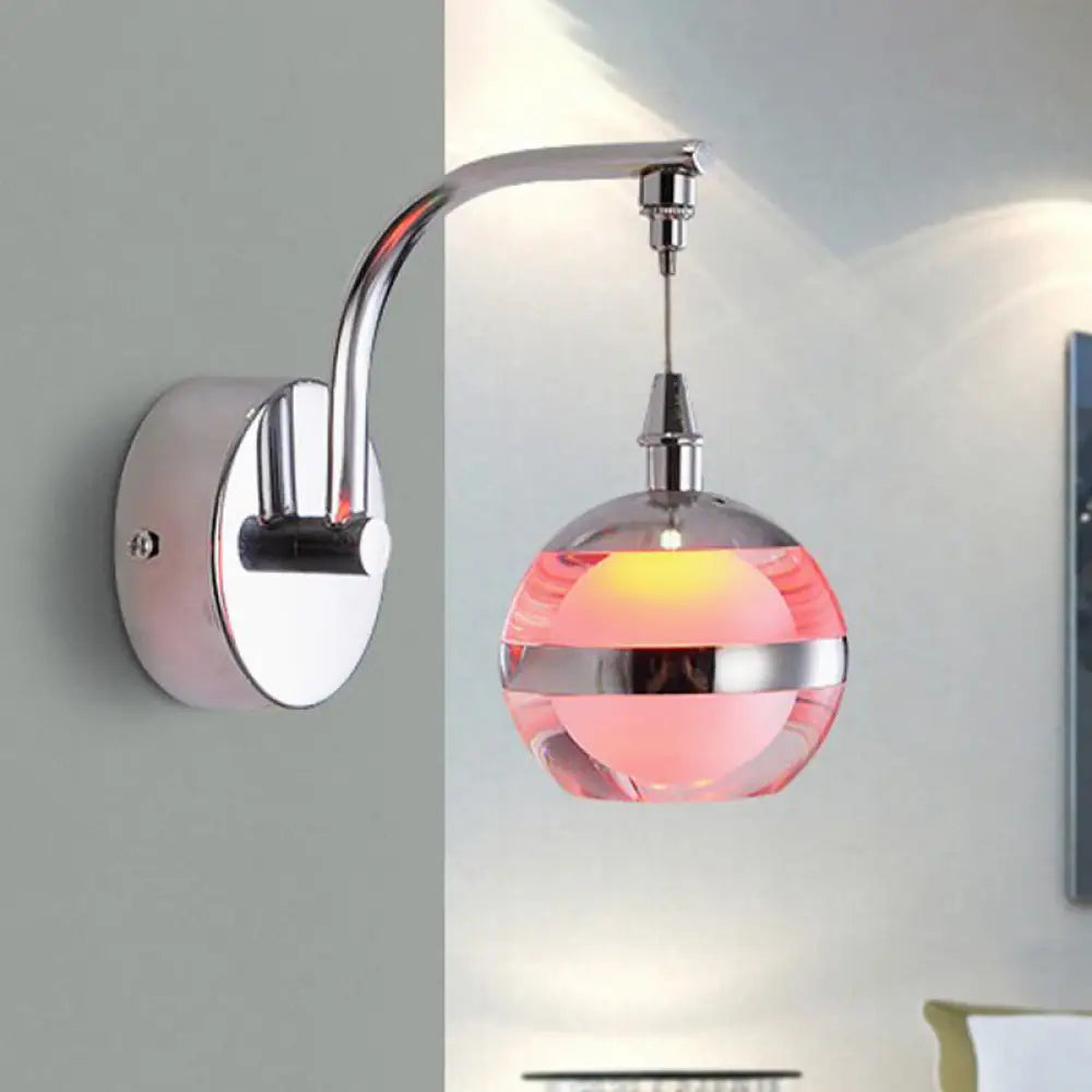 DecorBites™ Modern LED Metal Wall Sconce Light with Acrylic Shade - Sleek Chrome Finish