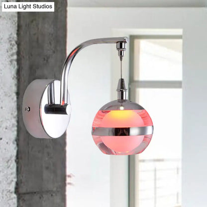 DecorBites™ Modern LED Metal Wall Sconce Light with Acrylic Shade - Sleek Chrome Finish