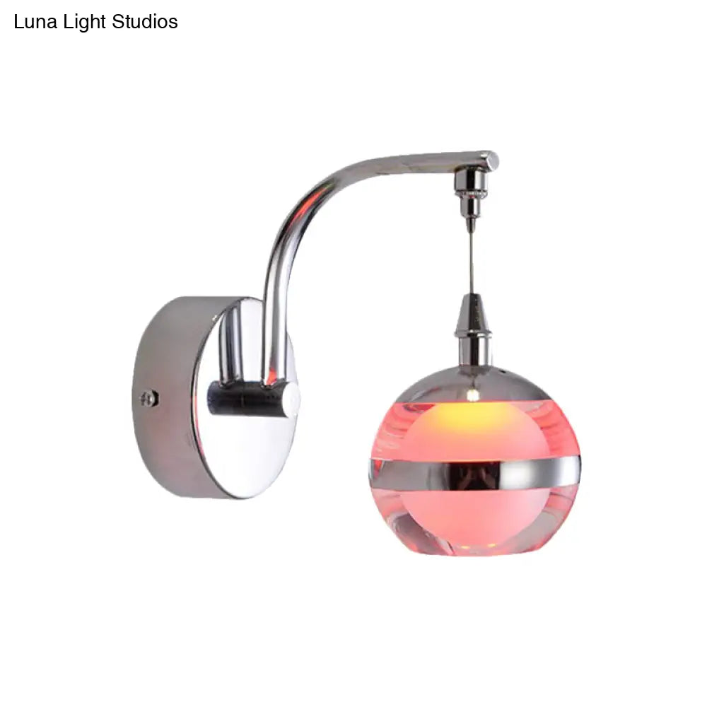 DecorBites™ Modern LED Metal Wall Sconce Light with Acrylic Shade - Sleek Chrome Finish