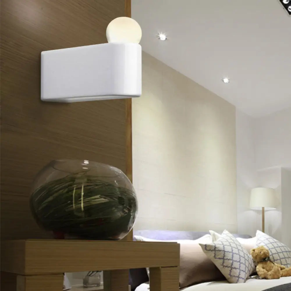 DecorBites™ Modern LED Milk Glass Wall Lamp with White Ball Design, Available in Small, Medium, and Large Sizes, White or Warm Light