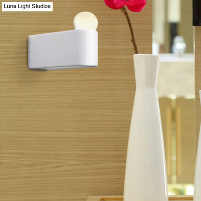 DecorBites™ Modern LED Milk Glass Wall Lamp with White Ball Design, Available in Small, Medium, and Large Sizes, White or Warm Light