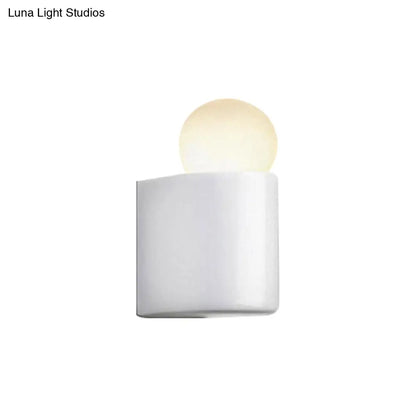 DecorBites™ Modern LED Milk Glass Wall Lamp with White Ball Design, Available in Small, Medium, and Large Sizes, White or Warm Light