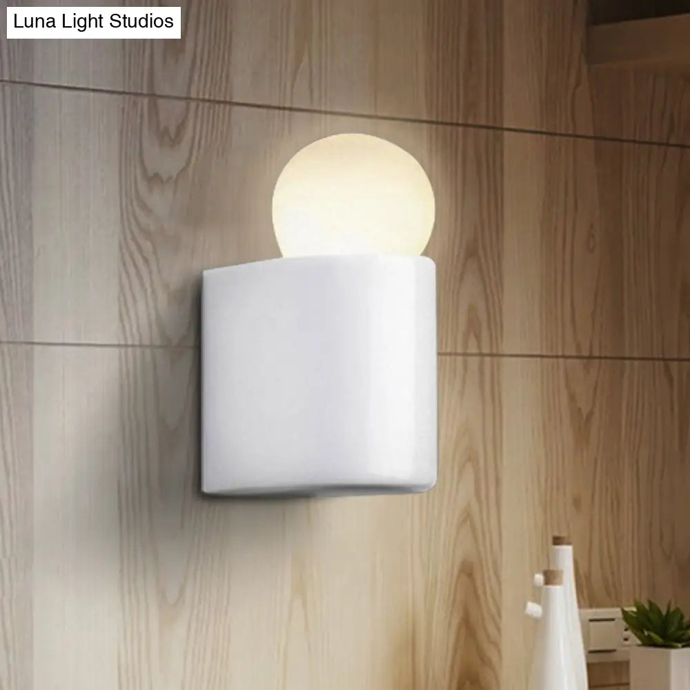 DecorBites™ Modern LED Milk Glass Wall Lamp with White Ball Design, Available in Small, Medium, and Large Sizes, White or Warm Light