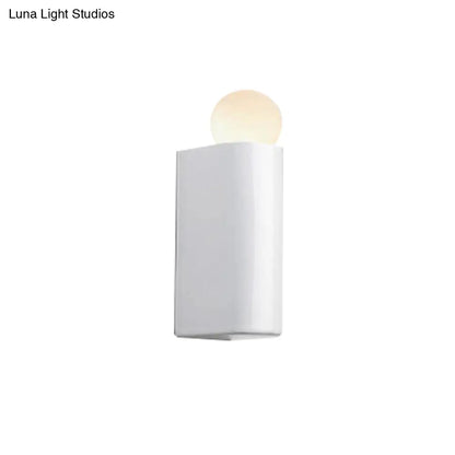 DecorBites™ Modern LED Milk Glass Wall Lamp with White Ball Design, Available in Small, Medium, and Large Sizes, White or Warm Light