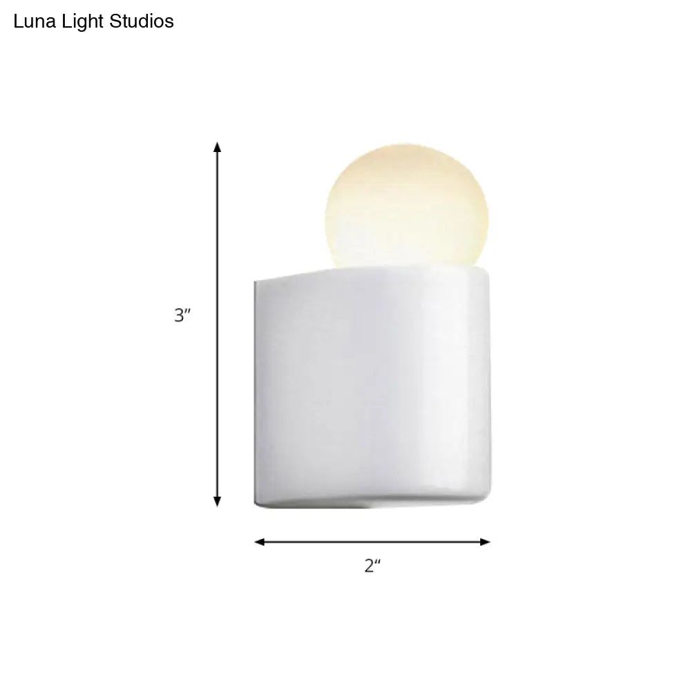 DecorBites™ Modern LED Milk Glass Wall Lamp with White Ball Design, Available in Small, Medium, and Large Sizes, White or Warm Light