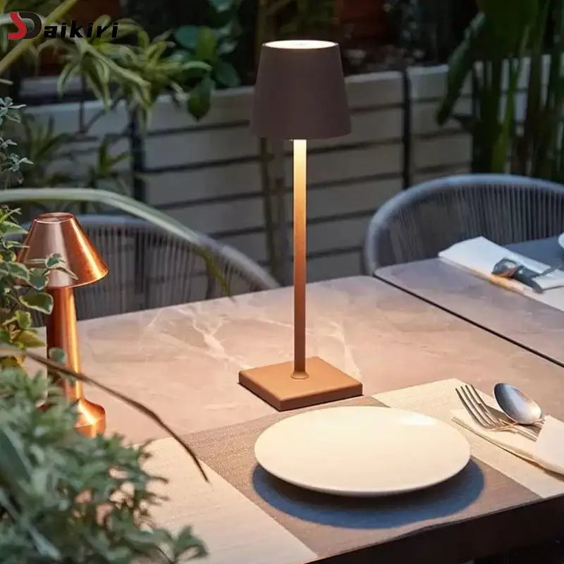 Modern led mosaic table lamp with wireless charger bedroom light