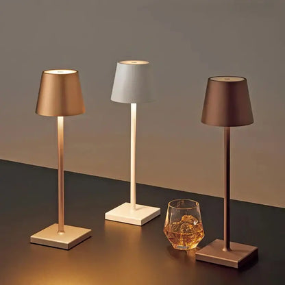 Modern led mosaic table lamp with wireless charger bedroom light