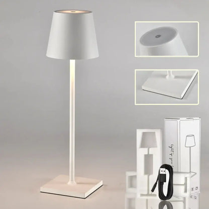 Modern led mosaic table lamp with wireless charger bedroom light