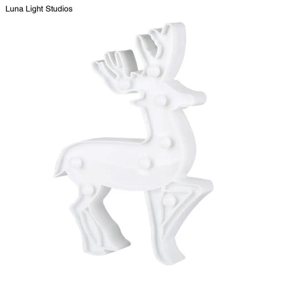 DecorBites™ Modern LED Nightstand Light - White Christmas Elements and Battery Powered