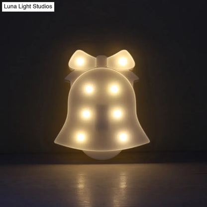 DecorBites™ Modern LED Nightstand Light - White Christmas Elements and Battery Powered