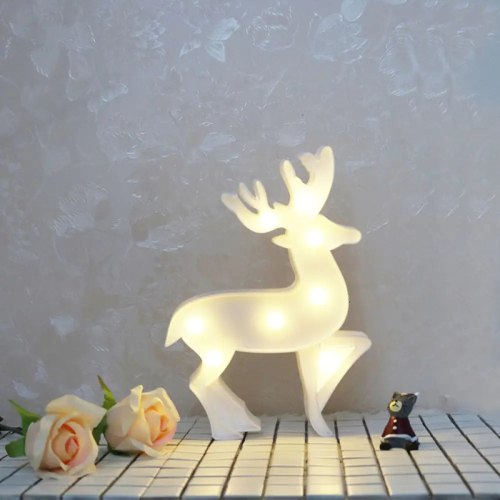 DecorBites™ Modern LED Nightstand Light - White Christmas Elements and Battery Powered