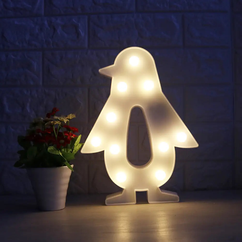 DecorBites™ Modern LED Nightstand Light - White Christmas Elements and Battery Powered