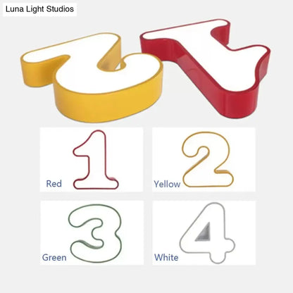 DecorBites™ Modern LED Number Shape Flush Mount Light with Acrylic Cover for Ceiling
