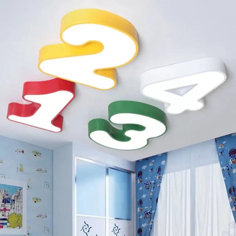 DecorBites™ Modern LED Number Shape Flush Mount Light with Acrylic Cover for Ceiling
