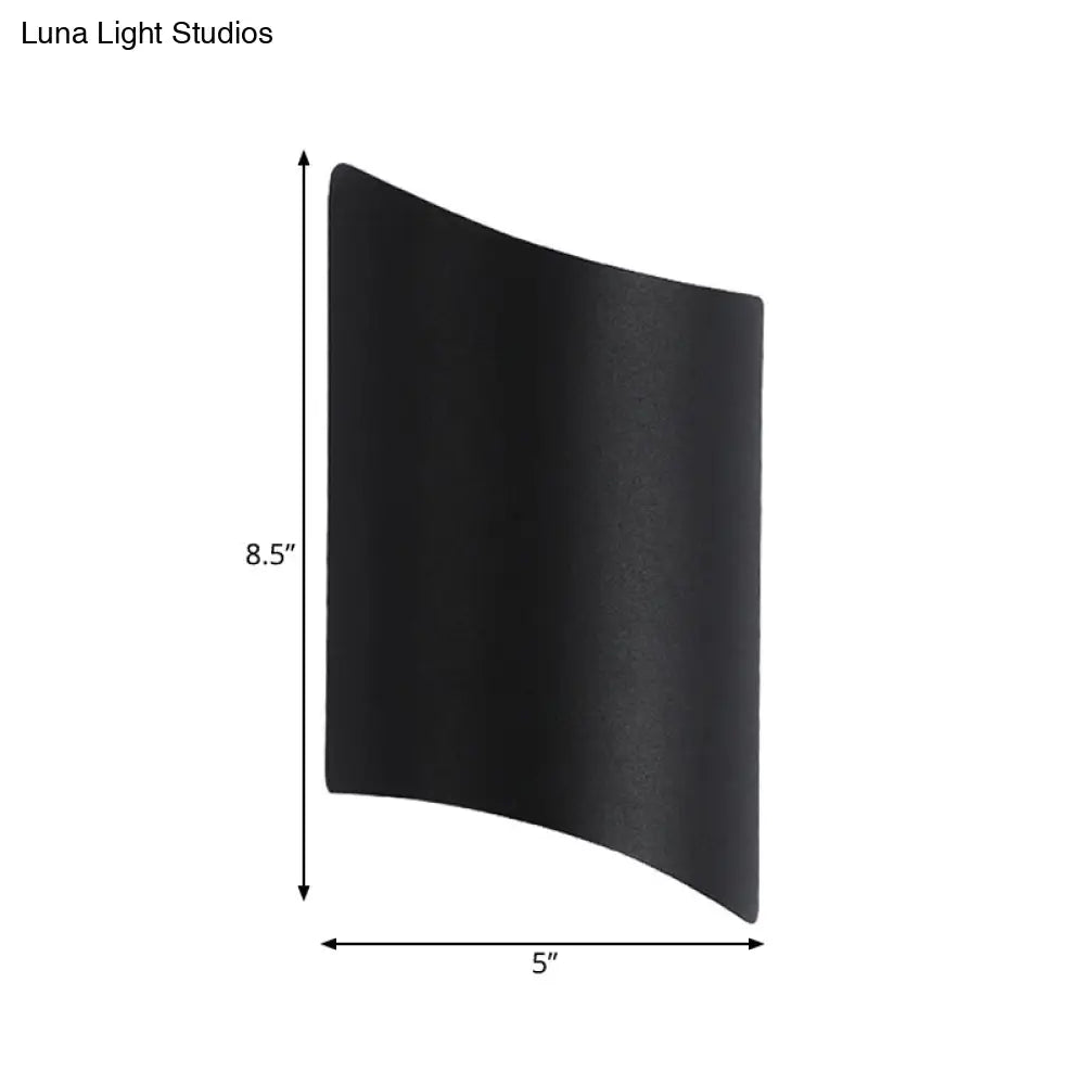 DecorBites™ Modern LED Outdoor Wall Sconce with Geometric Metal Shade in Warm/White Light - Black Wall Light Fixture
