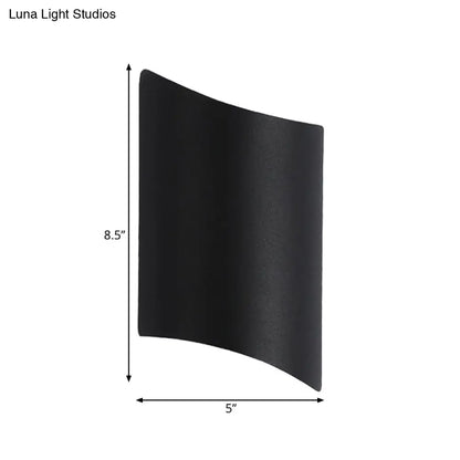 DecorBites™ Modern LED Outdoor Wall Sconce with Geometric Metal Shade in Warm/White Light - Black Wall Light Fixture