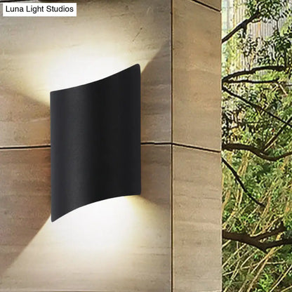 DecorBites™ Modern LED Outdoor Wall Sconce with Geometric Metal Shade in Warm/White Light - Black Wall Light Fixture