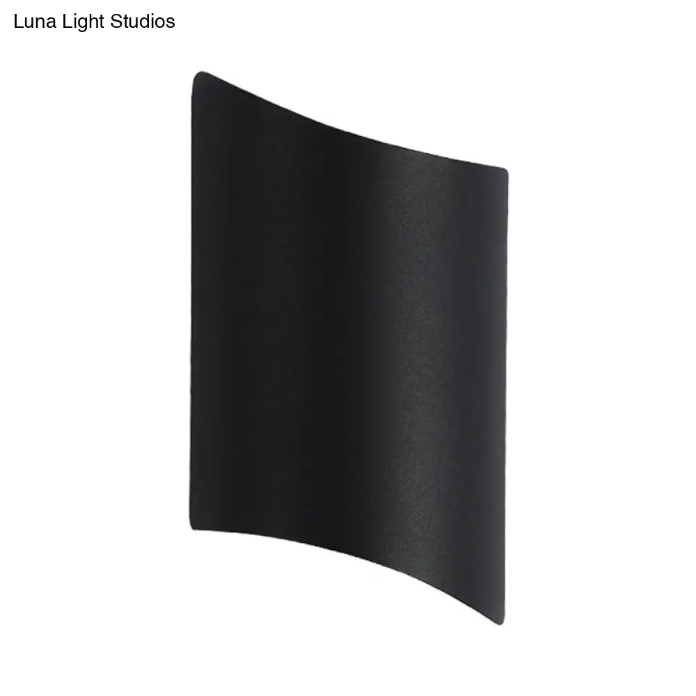 DecorBites™ Modern LED Outdoor Wall Sconce with Geometric Metal Shade in Warm/White Light - Black Wall Light Fixture