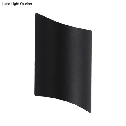 DecorBites™ Modern LED Outdoor Wall Sconce with Geometric Metal Shade in Warm/White Light - Black Wall Light Fixture